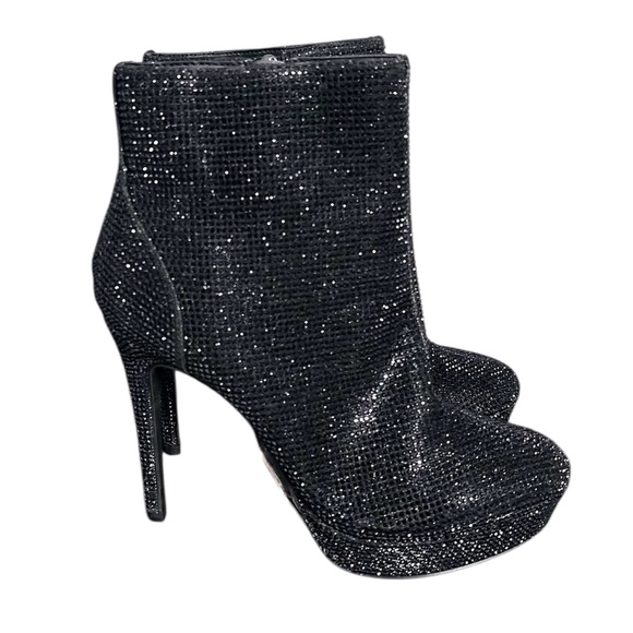 Thalia Sodi Womens Chiara Platform Rhinestone Embellished Dress Stiletto Booties